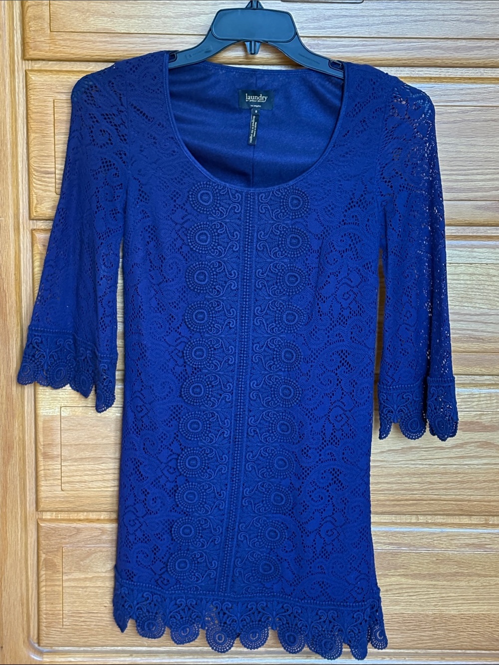 Laundry By Shelli Segal Navy Crochet Lace Dress Size 0